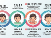 아이 얼굴 상처가 재수술로 이어지는 경로